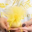 Ultimi 25 pezzi Tulle per Bomboniere Fai-Da-Te con tirante GIALLO