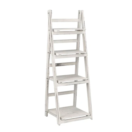 Mensoliera in legno shabby chic bianca