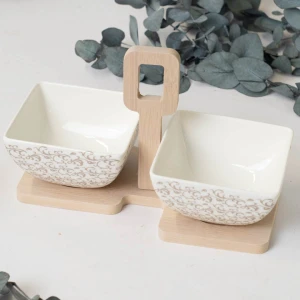 Bomboniere Brandani Linea Utile Antipastiera con due ciotole con fantasia floreale