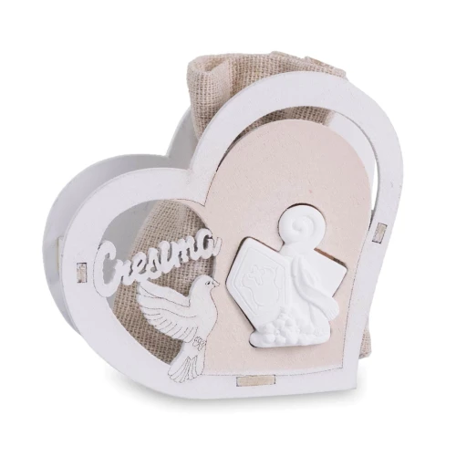 Ultimi 8 pezzi Sacchetti Portaconfetti Cresima dentro scatolina a cuore