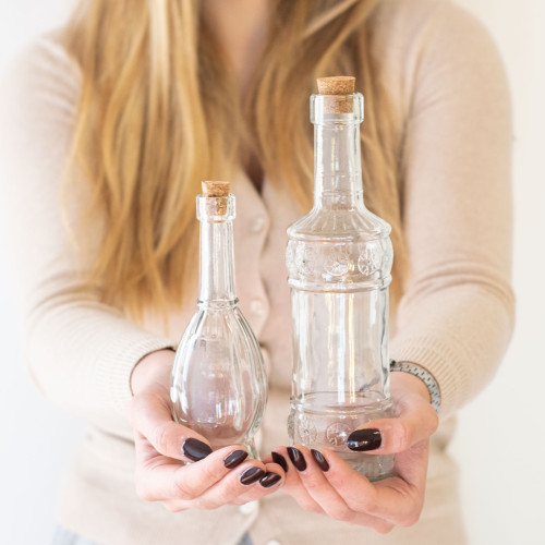 Bomboniere Utili bottiglie liquore in vetro con tappo di sughero