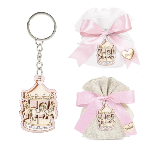 Bomboniere Battesimo e Nascita Femmina 2026 Linea Carosello Portachiavi