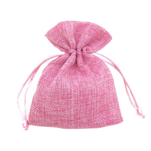 sacchetto porta confetti in juta per bomboniere ROSA