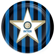 8 piatti di carta 23 cm per festa tema inter