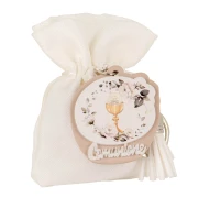 Bomboniere Prima Comunione 2026 Linea Santus Sacchettino portaconfetti con portachiavi