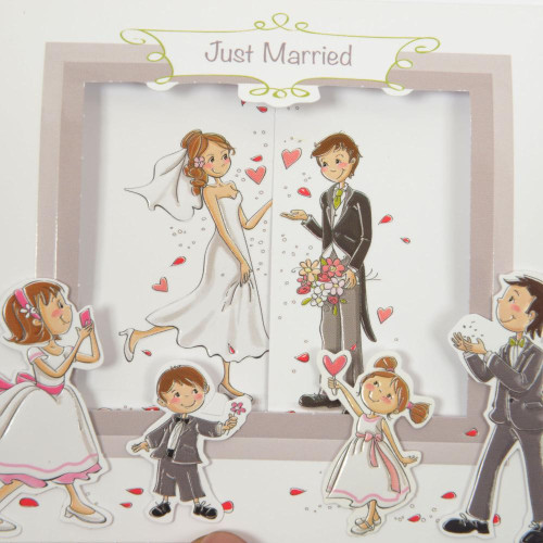 Partecipazione Matrimonio Originale con sposi e figli - Happy Family