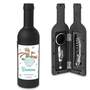 Idea Bomboniera Utile Piccolo Principe Bottiglia di Vino Set accessori Vino