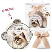 Bomboniere Tamburelli Tema Gatto Personalizzati