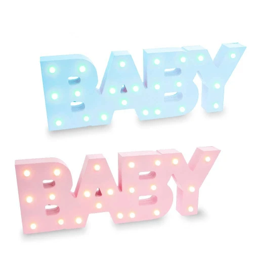 Scritta Baby Luce Led per Allestimenti Battesimo & Nascita
