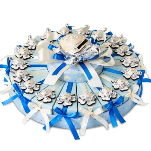 Torta Bomboniere per Bimbo 18 Fette tartaruga celeste