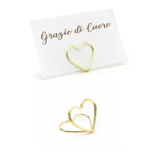 Segnaposto per Matrimonio Cuore in Metallo Oro