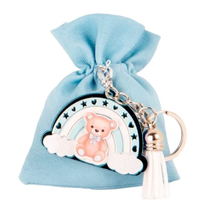 Bomboniere Battesimo e Nascita Maschio 2026 Linea Baleno Sacchettino portaconfetti con portachiavi