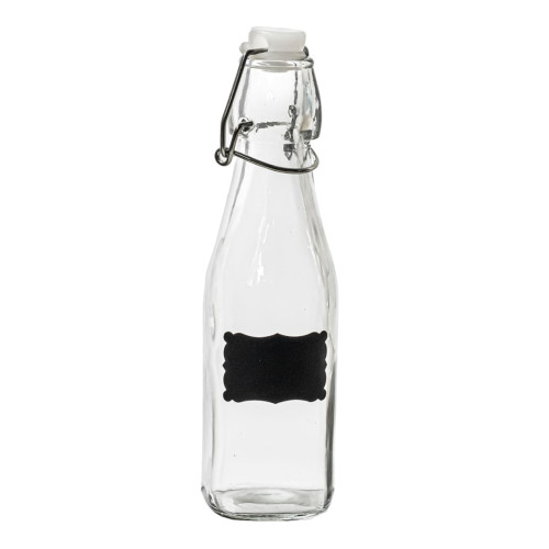 Bottiglia in vetro con tappo ermetico e etichetta scrivibile 250 ml