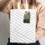 Shopper bianche per bomboniere o wedding bag con decori a strisce laminati in oro