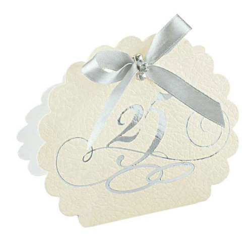 scatolina porta confetti 25° anniversario nozze argento