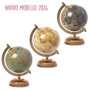 Bomboniere tema viaggio mappamondo vintage in metallo 21 cm