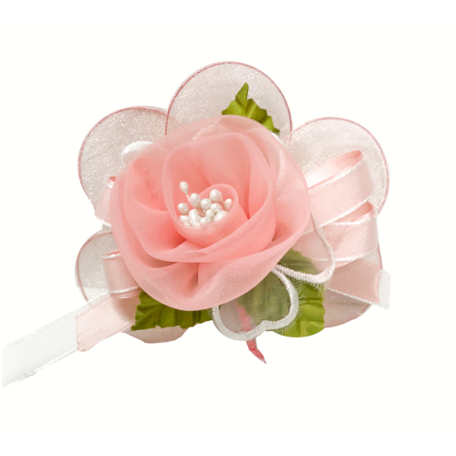 Fiore di Rosa Corallo con Racchette portaconfetti pezzi 100