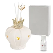 Bomboniere 2025 Profumatore Corona in ceramica con cuori a LED