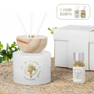 ⚡ OFFERTISSIMA Bomboniere Profumatore Linea Le Monde in vetro e legno con mondo