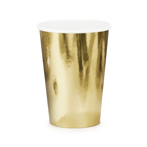 6 Bicchieri di carta 220cc colore Oro