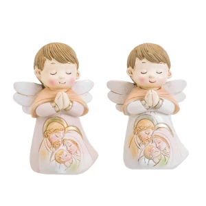 Bomboniera sacre 2025 angeli con sacra famiglia 10 cm