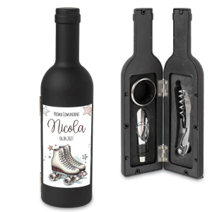 Idea Bomboniera Utile Tema Pattinaggio a Rotelle Bottiglia di Vino Set accessori Vino