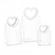 Shopperine Trasparenti in PVC Morbido con Manici a Cuore