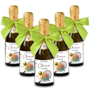 Bomboniere Mini bottiglie Prosecco Personalizzate o Segnaposto Tema Tennis