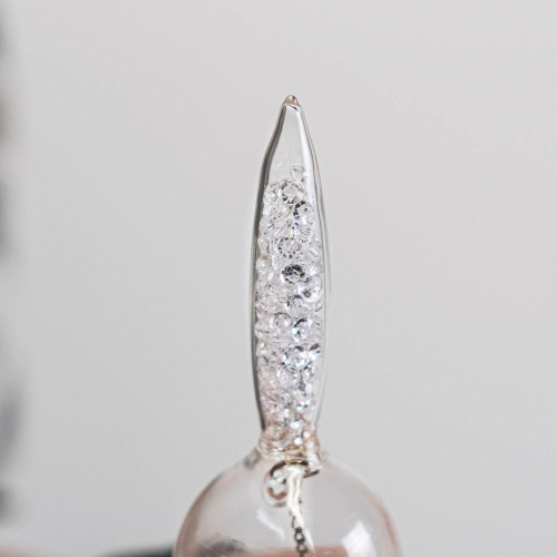 Bomboniera Nozze d'argento Campanella in vetro soffiato con strass e placca in argento