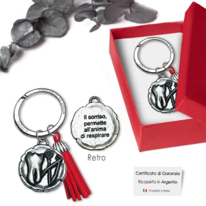 Bomboniere Laurea in Odontoiatria Portachiavi in argento