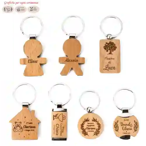 Bomboniere utili e personalizzate Portachiavi in Bamboo incisi
