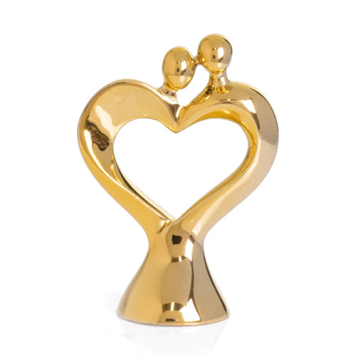 Bomboniera coppia sposi cuore stilizzati in Argento dorato