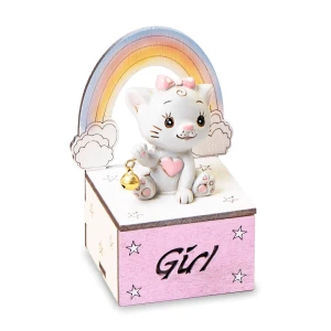 Bomboniere Battesimo e Nascita Bimba 2026 Gattina Scatolina Portaconfetti Linea Micia Rosa in resina