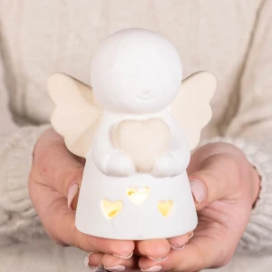 Bomboniere Angeli in Ceramica Led Beigie