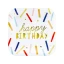 6 Piatti di carta 18 cm fantasia compleanno "Happy Birthday"