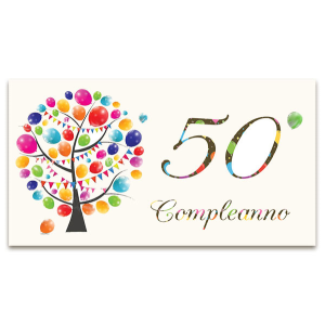 Bigliettini Bomboniere Compleanno 50 Anni per Uomo & Donna