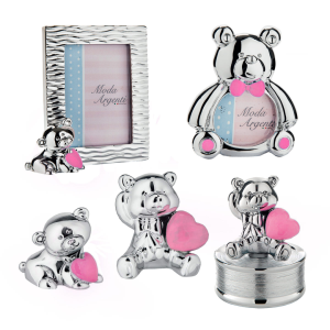 Idea Bomboniera e regalo Orsetto in Argento rosa