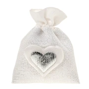 Bomboniere Nozze d'Argento 2025 Linea Heart Sacchettino Portaconfetti con cuore argentato