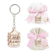 Bomboniere Battesimo e Nascita Femmina 2026 Linea Carosello Portachiavi