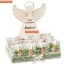 Torta bomboniere con Angeli magnete verde 20pz personalizzabile