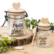 Bomboniere Linea With Love 2027 Barattolini ermetici con tappo cuore "Made with Love"
