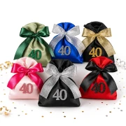 Sacchetto 40 Quarantesimo Compleanno con Numero 40 Glitter