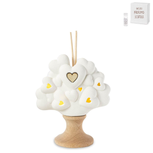 Bomboniere Albero della Vita Diffusore Led Standard  in Porcellana e Legno