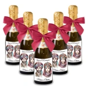 Bomboniere Mini bottiglie Prosecco Personalizzate o Segnaposto Tema Teste di moro