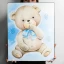 Bomboniere Battesimo e Nascita Maschio 2027 Quadro orsetto con effetto pietra luminosa in rilievo personalizzabile