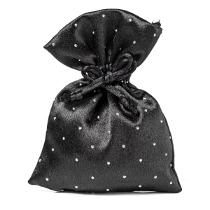 Sacchettini Portaconfetti nero di raso con strass