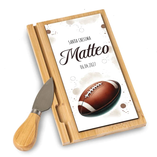 Bomboniere Personalizzate Tagliere con coltellino Tema Rugby