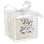 scatolina in plexiglass argento 25 anni matrimonio