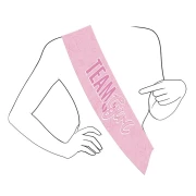 Fascia scritta "TEAM Girl" 168 x 10 cm per Baby Shower