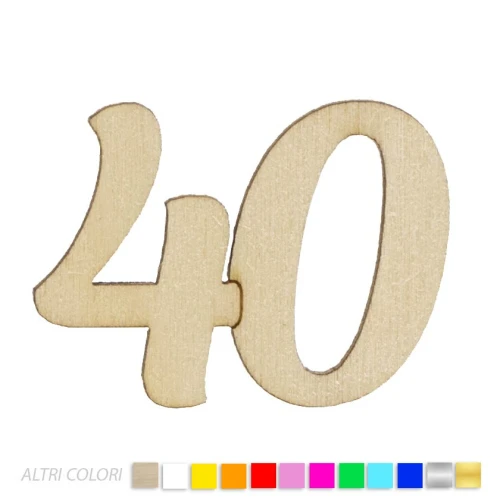 Applicazione 40 anni per bomboniere numero in legno